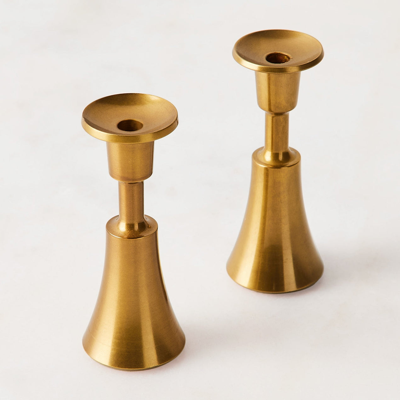 Classic Brass Candle Holders, Set of 2
